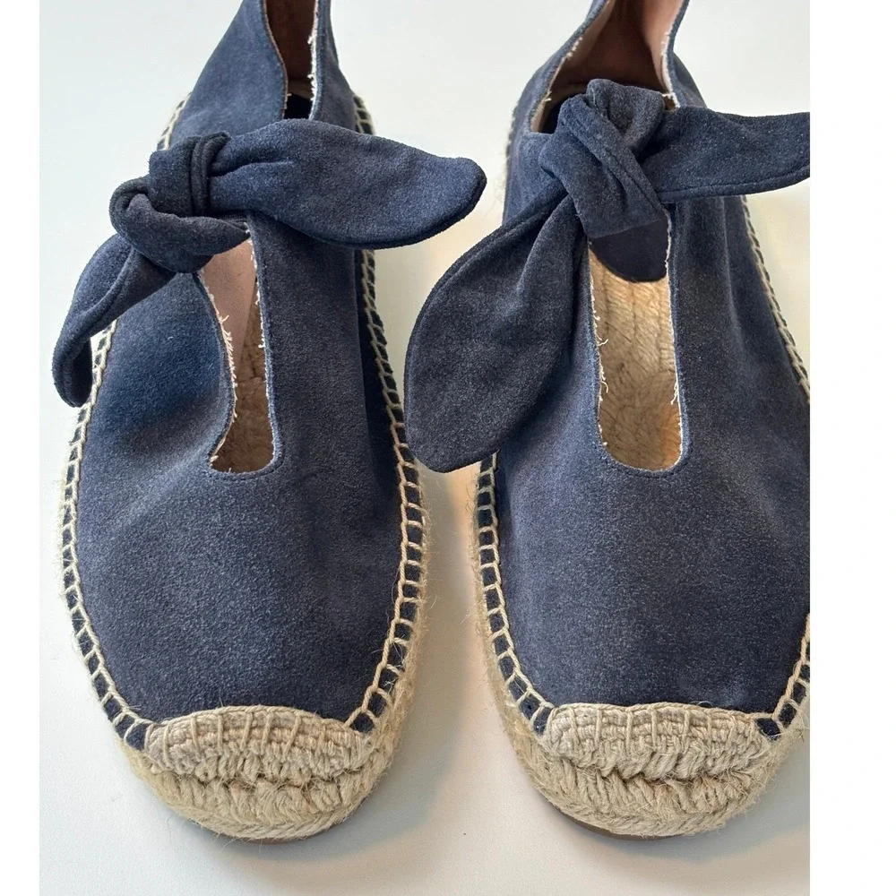 Bernardo Viola Espadrille Flats Navy Blue Womens 10 Suede‎ Knot Slip On Shoes